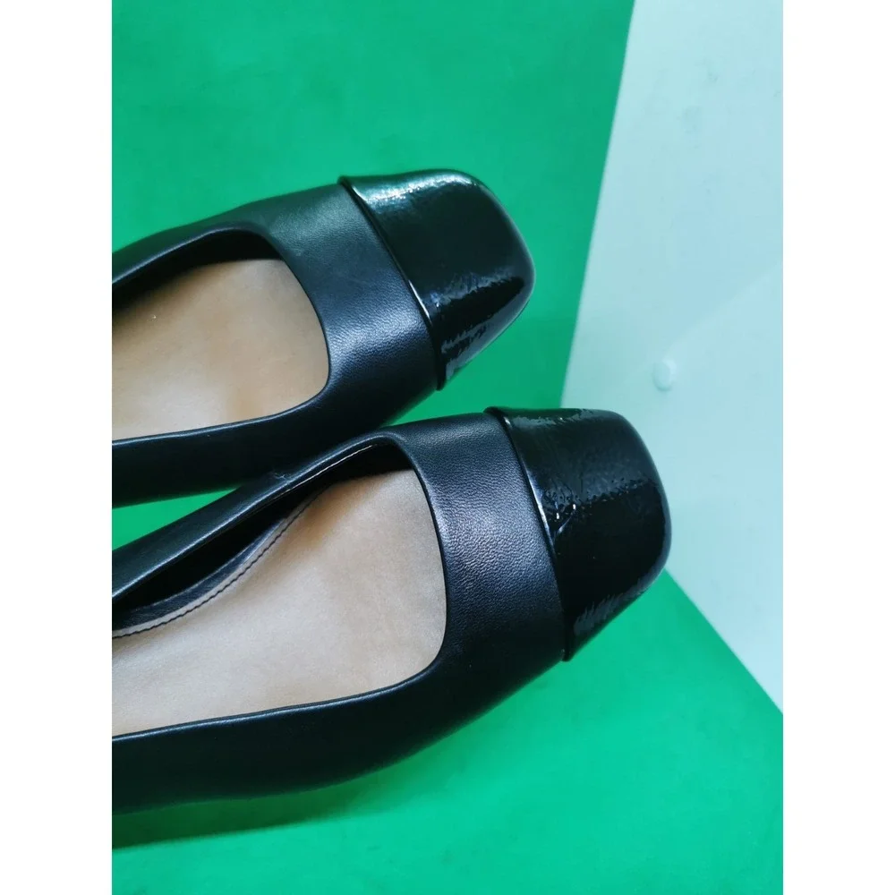 Donald Pliner Women's Amore Slingback Pump Black Leather Shoes Sandals Size 8M